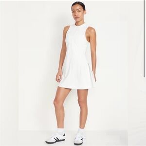 NWT Old Navy PowerSoft Half-zip Athletic Dress in Magnolia White Sz Large